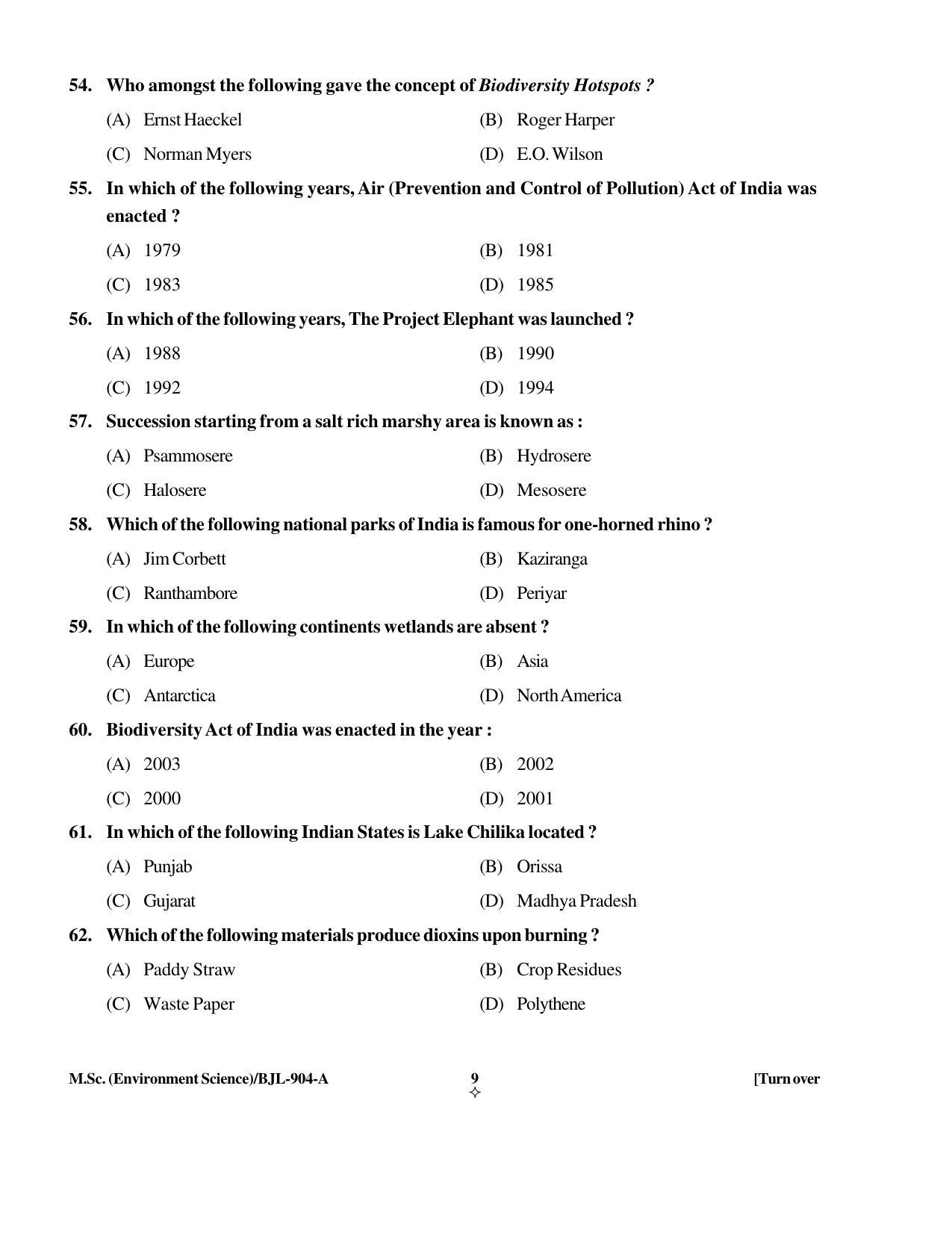 PU CET PG 2016 Question Paper Part I (SET A) - Page 20