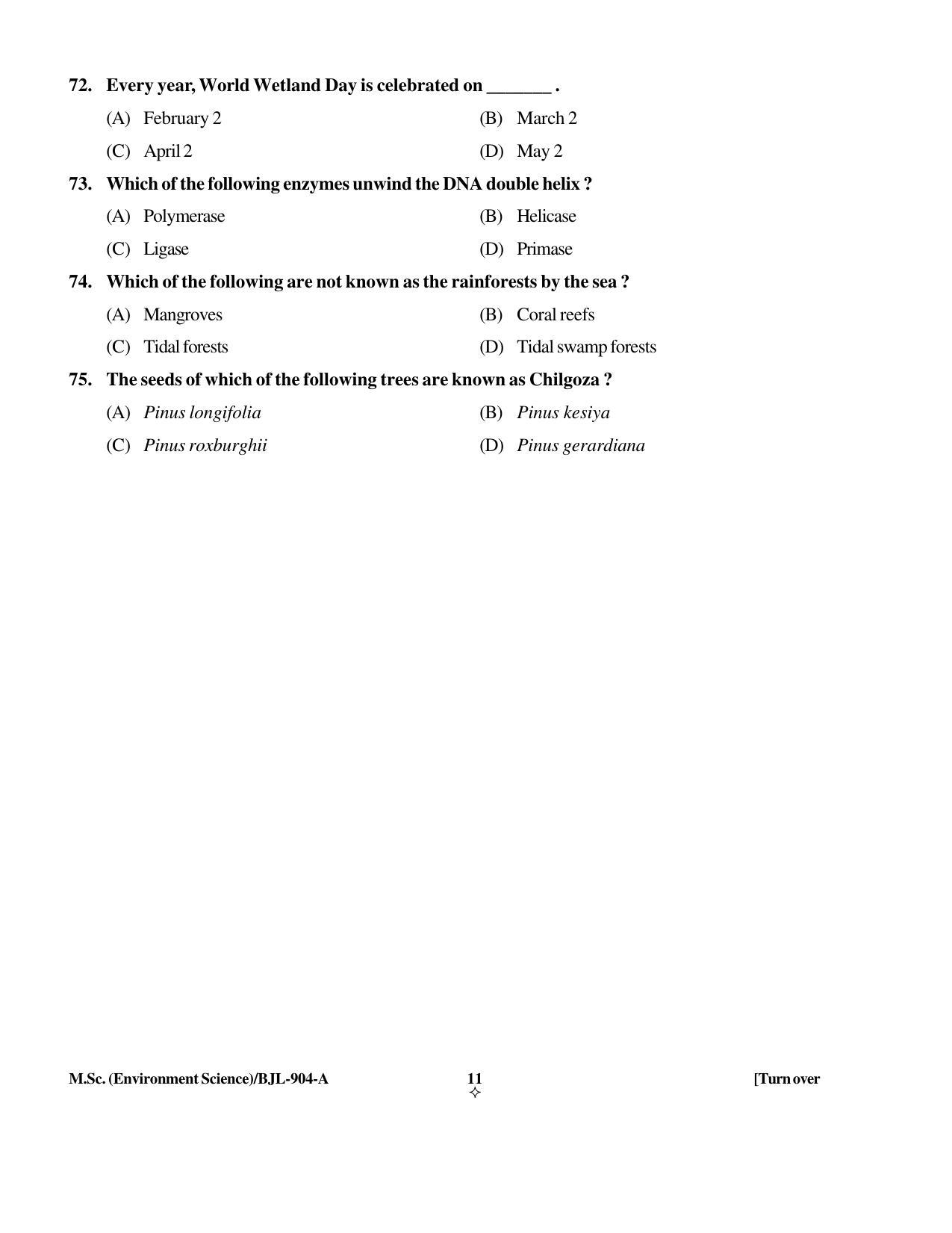 PU CET PG 2016 Question Paper Part I (SET A) - Page 22