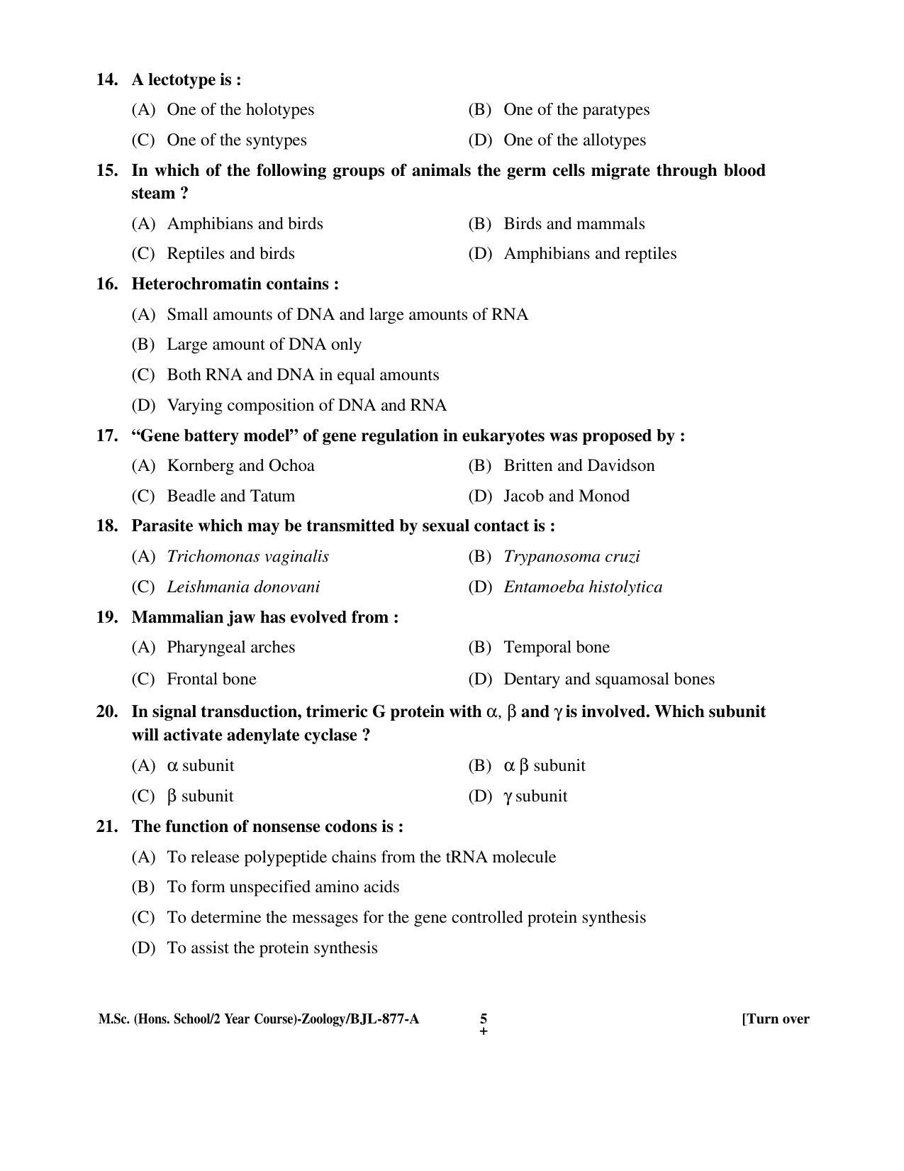 PU CET PG 2016 Question Paper Part I (SET A) - Page 28