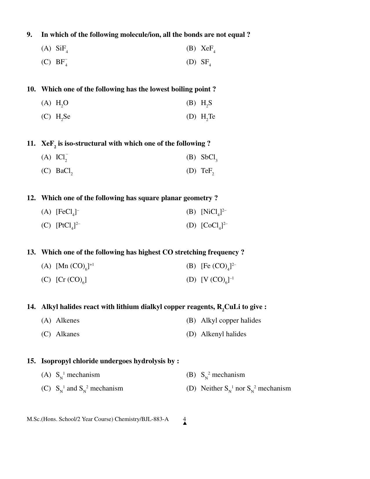 PU CET PG 2016 Question Paper Part I (SET A) - Page 43