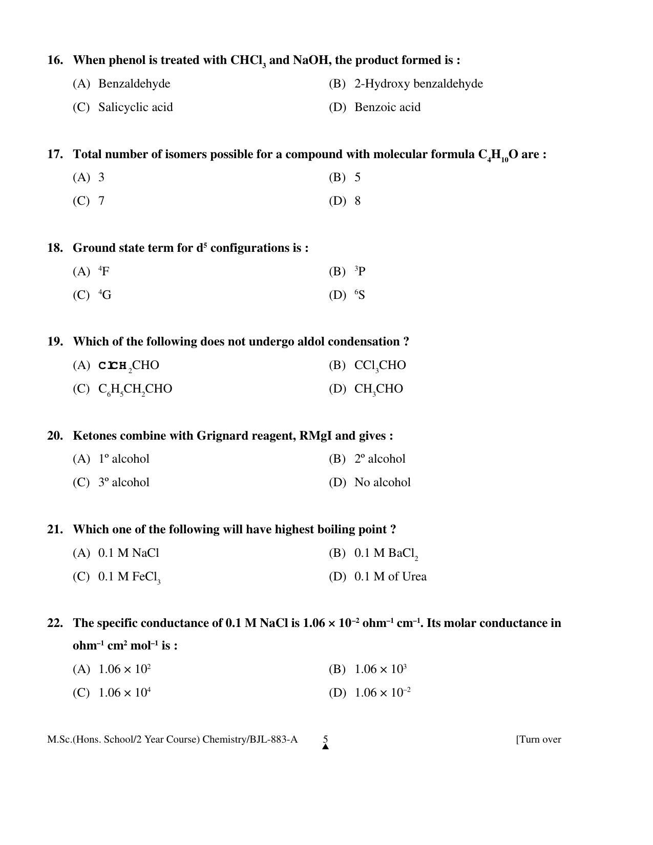 PU CET PG 2016 Question Paper Part I (SET A) - Page 44