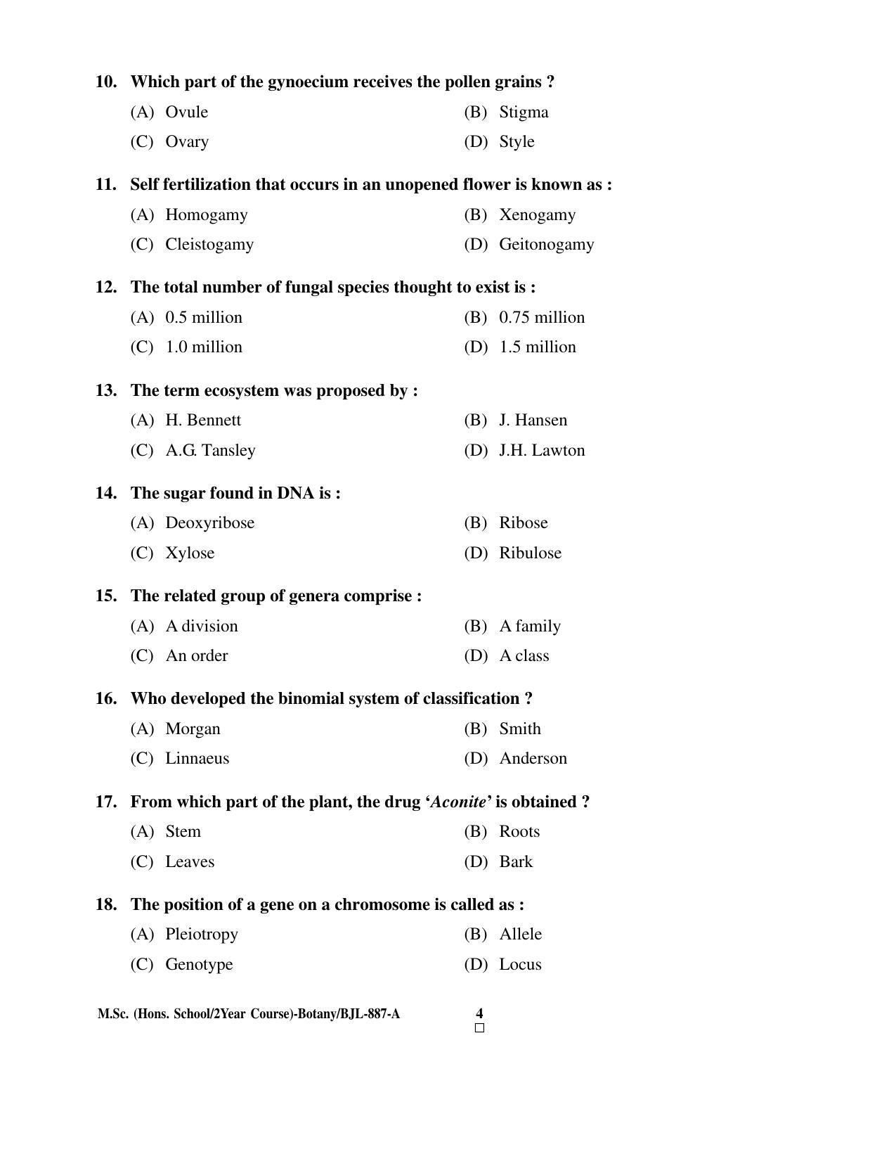 PU CET PG 2016 Question Paper Part I (SET A) - Page 58