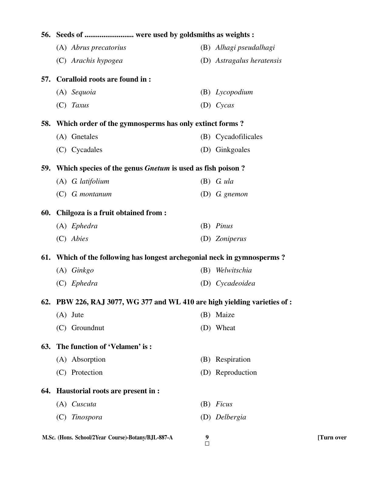 PU CET PG 2016 Question Paper Part I (SET A) - Page 63