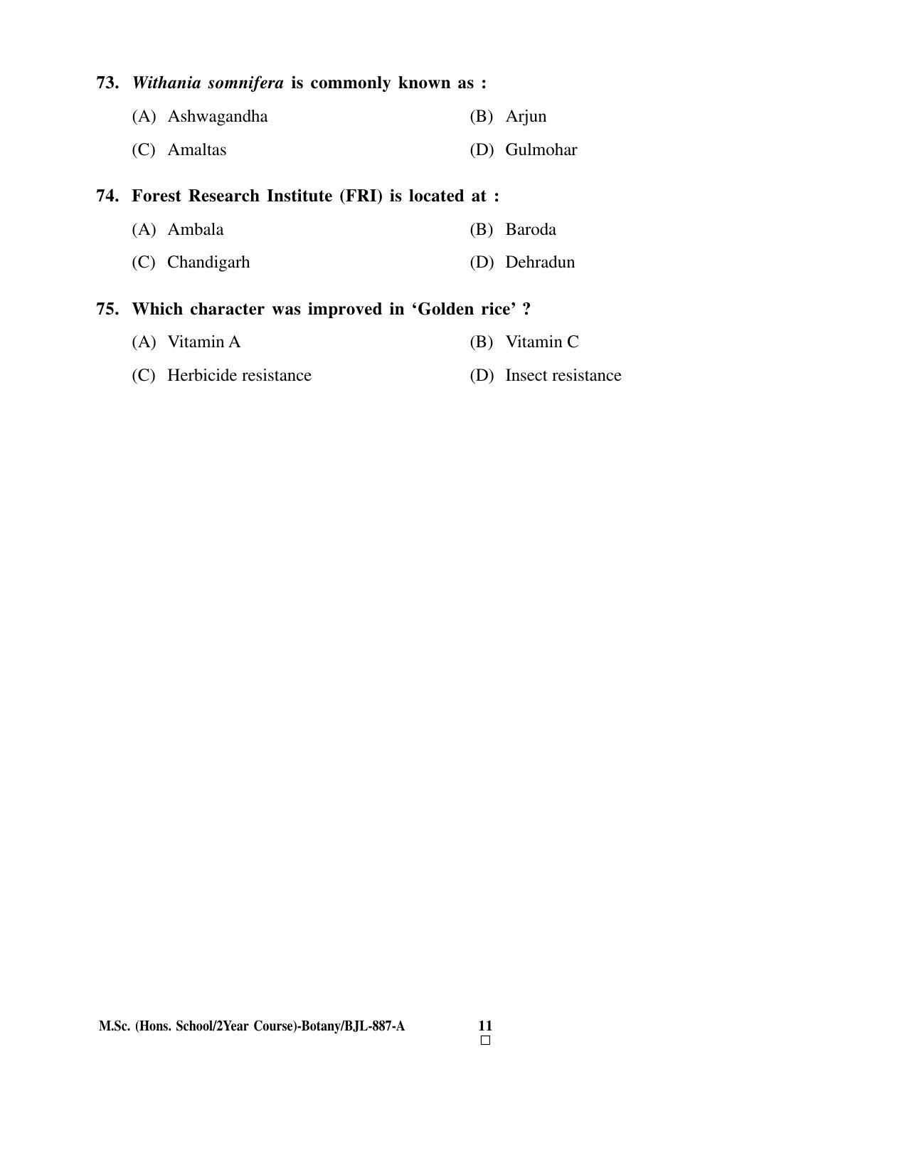 PU CET PG 2016 Question Paper Part I (SET A) - Page 65