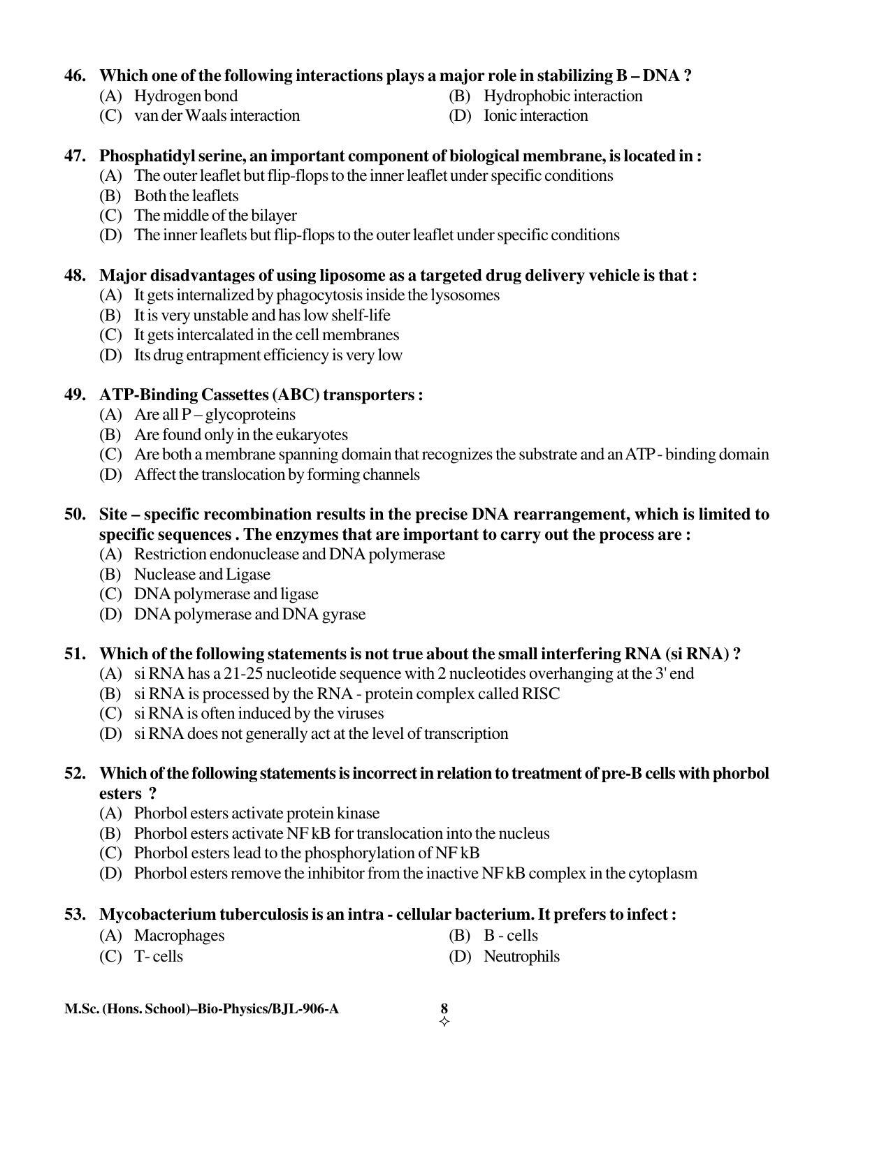 PU CET PG 2016 Question Paper Part I (SET A) - Page 74