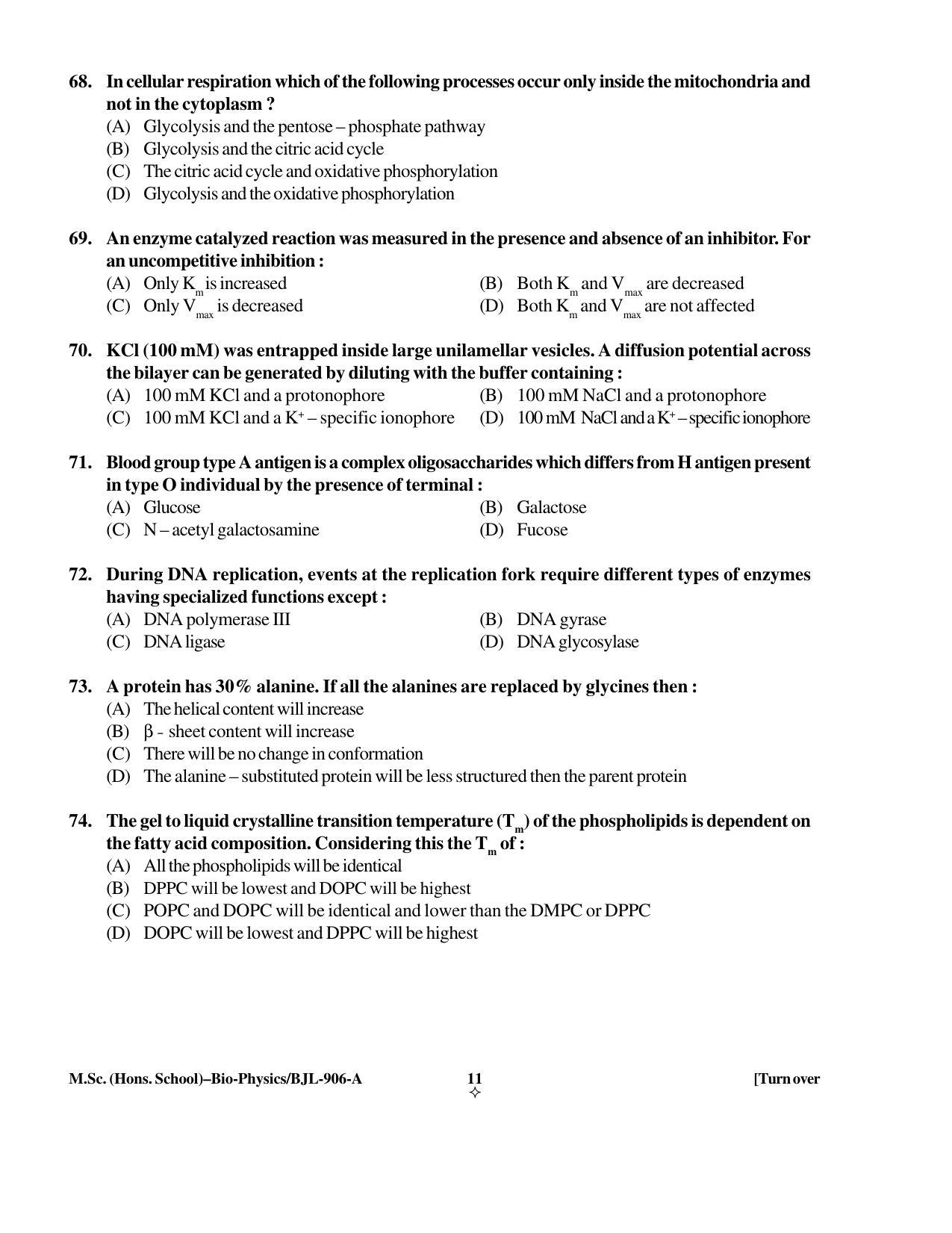 PU CET PG 2016 Question Paper Part I (SET A) - Page 77