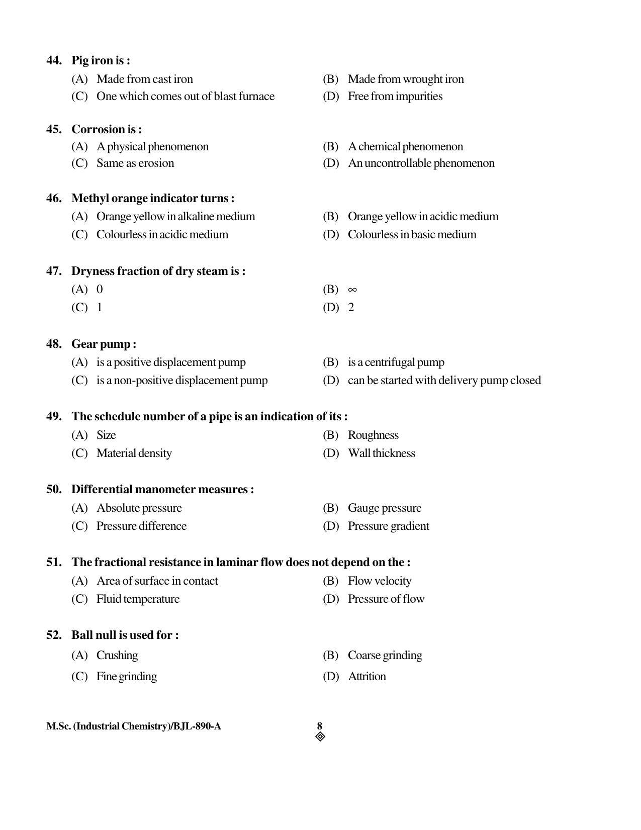 PU CET PG 2016 Question Paper Part I (SET A) - Page 86