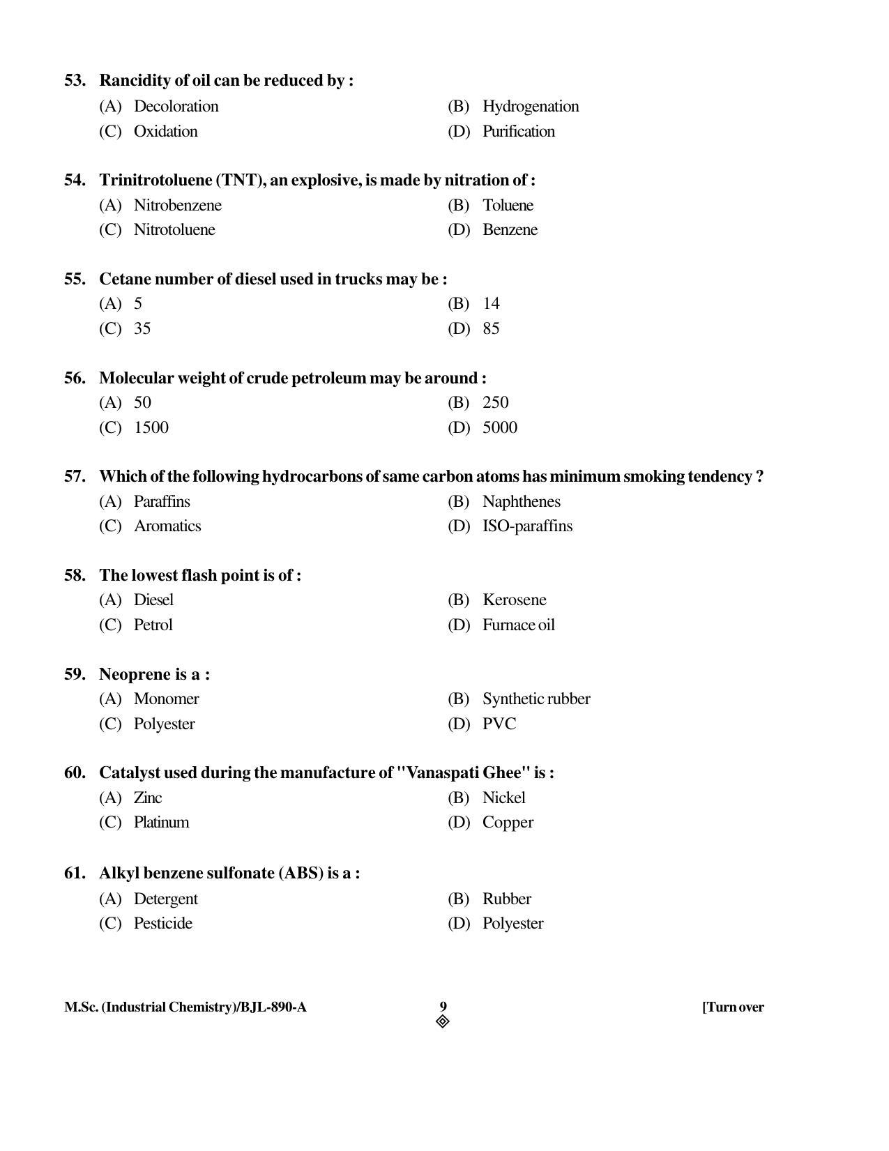 PU CET PG 2016 Question Paper Part I (SET A) - Page 87