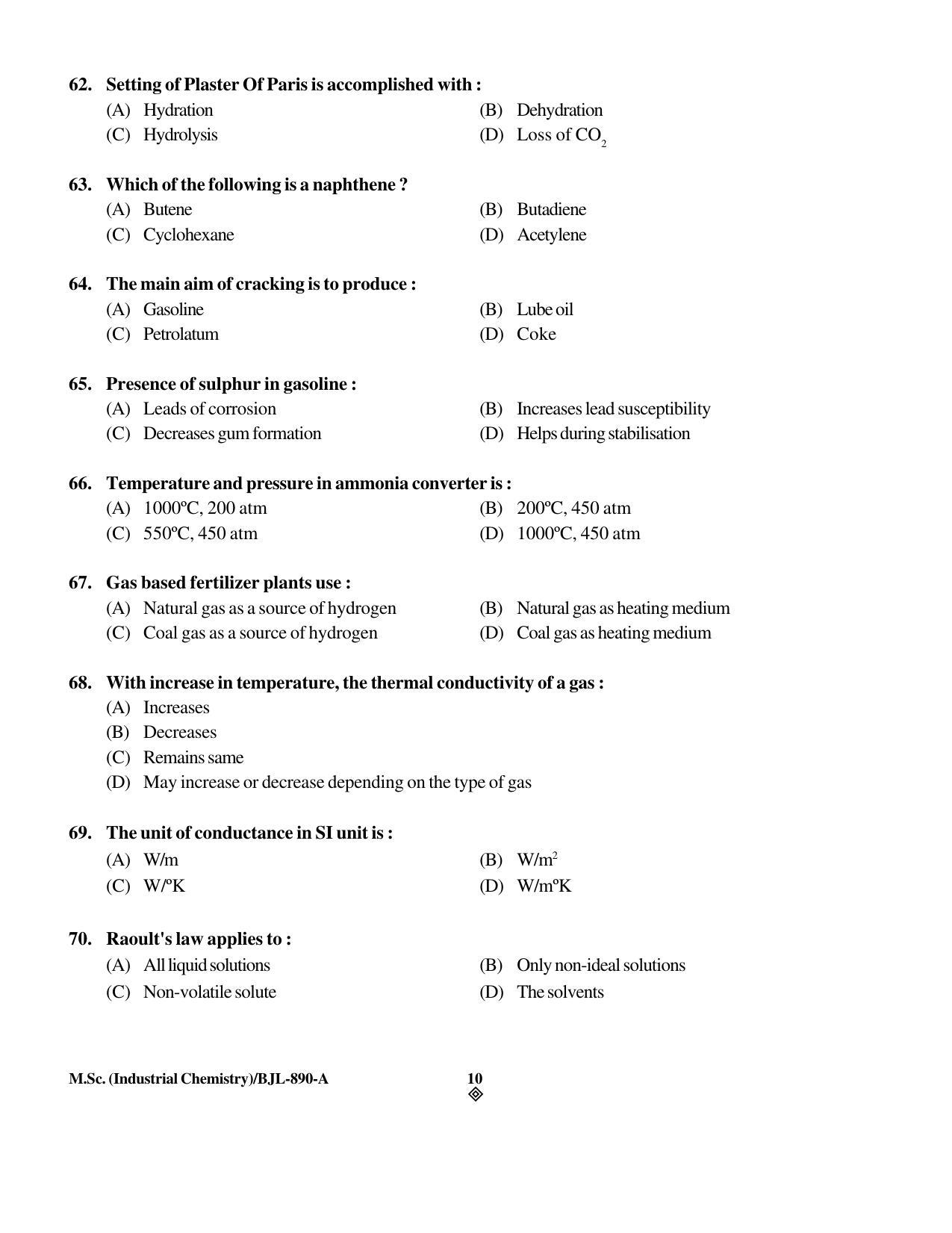 PU CET PG 2016 Question Paper Part I (SET A) - Page 88