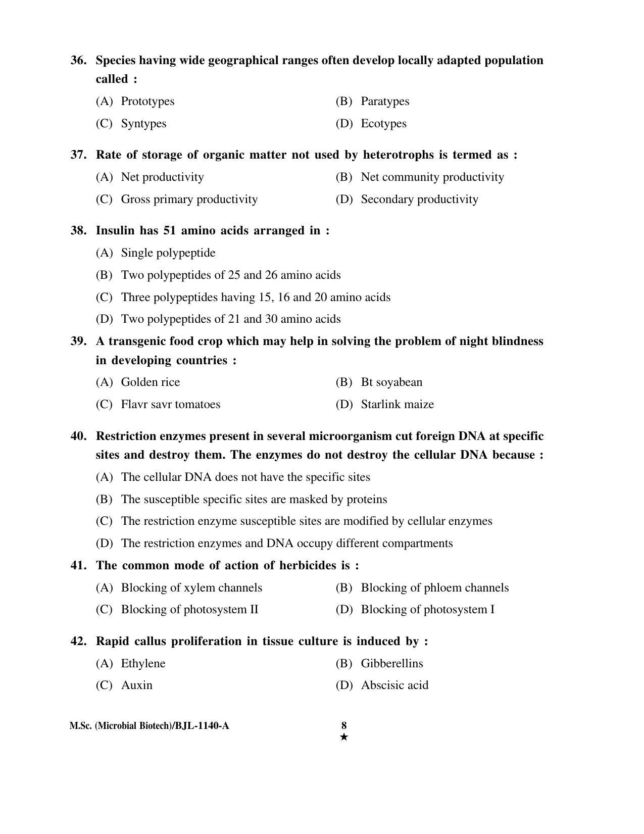 PU CET PG 2016 Question Paper Part I (SET A) - Page 98
