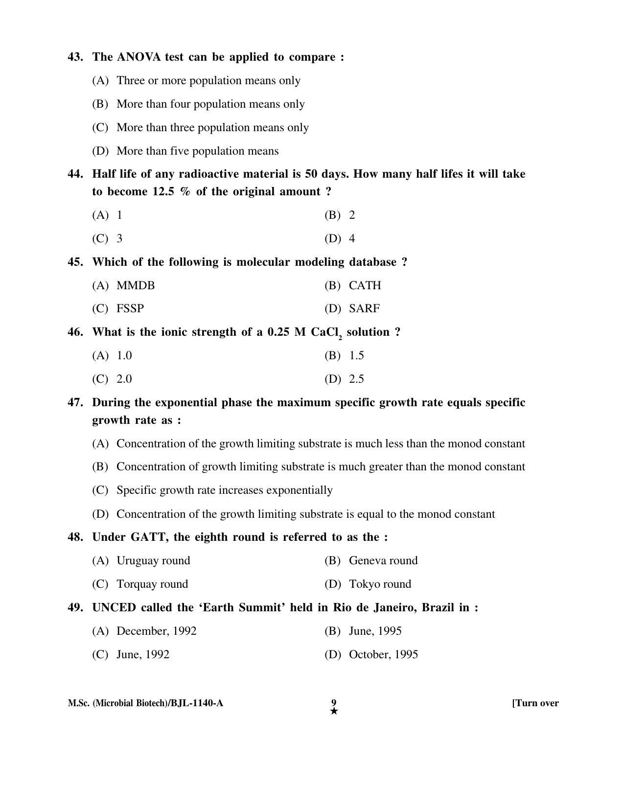 PU CET PG 2016 Question Paper Part I (SET A) - Page 99