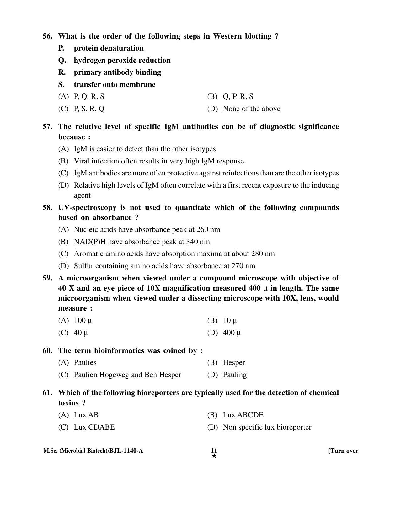 PU CET PG 2016 Question Paper Part I (SET A) - Page 101