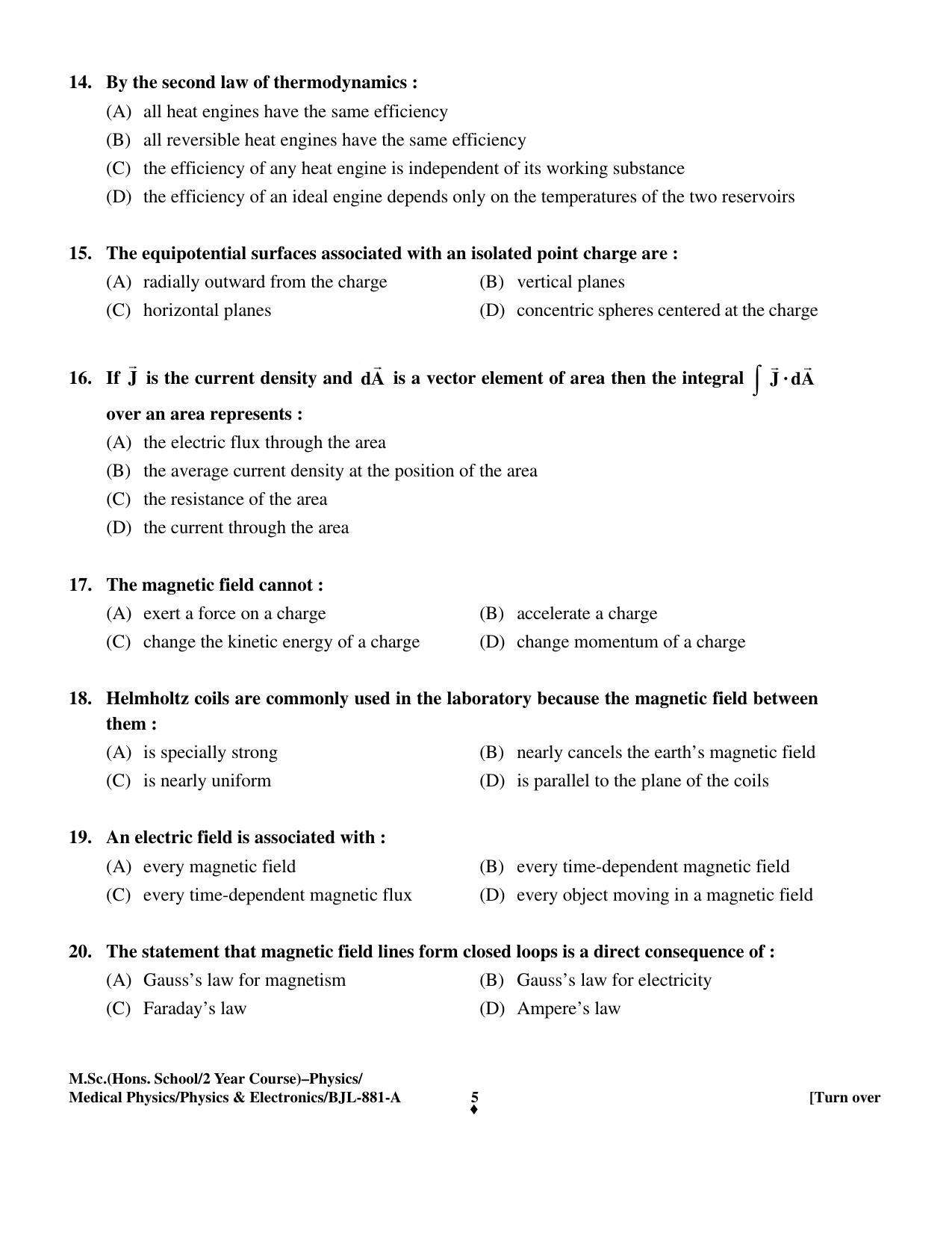 PU CET PG 2016 Question Paper Part I (SET A) - Page 110