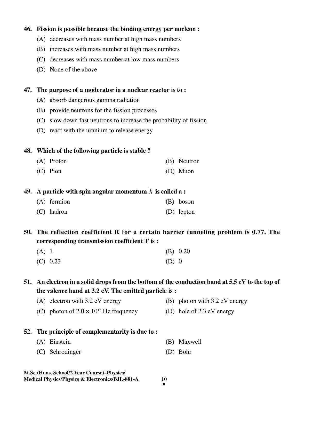 PU CET PG 2016 Question Paper Part I (SET A) - Page 115