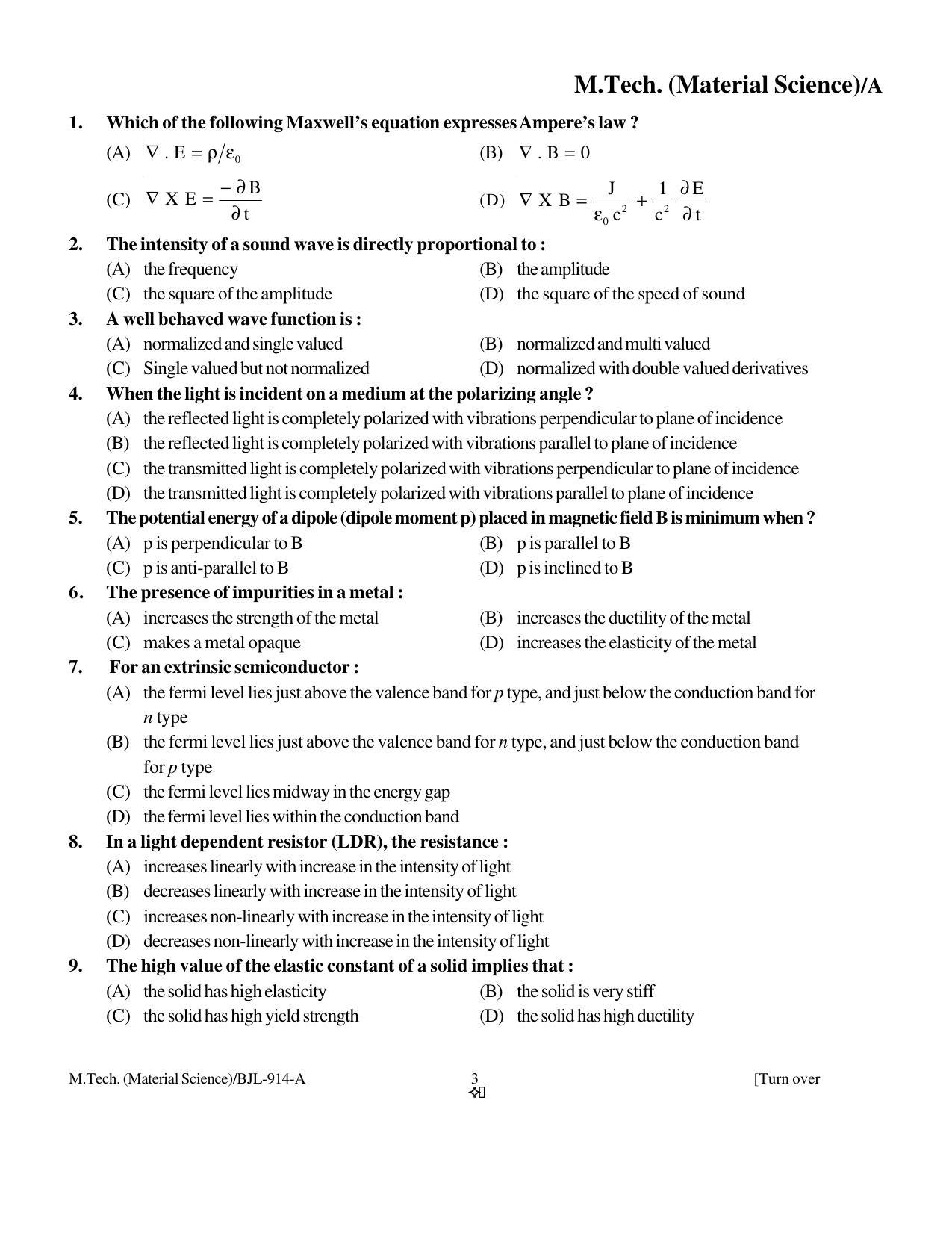 PU CET PG 2016 Question Paper Part I (SET A) - Page 124