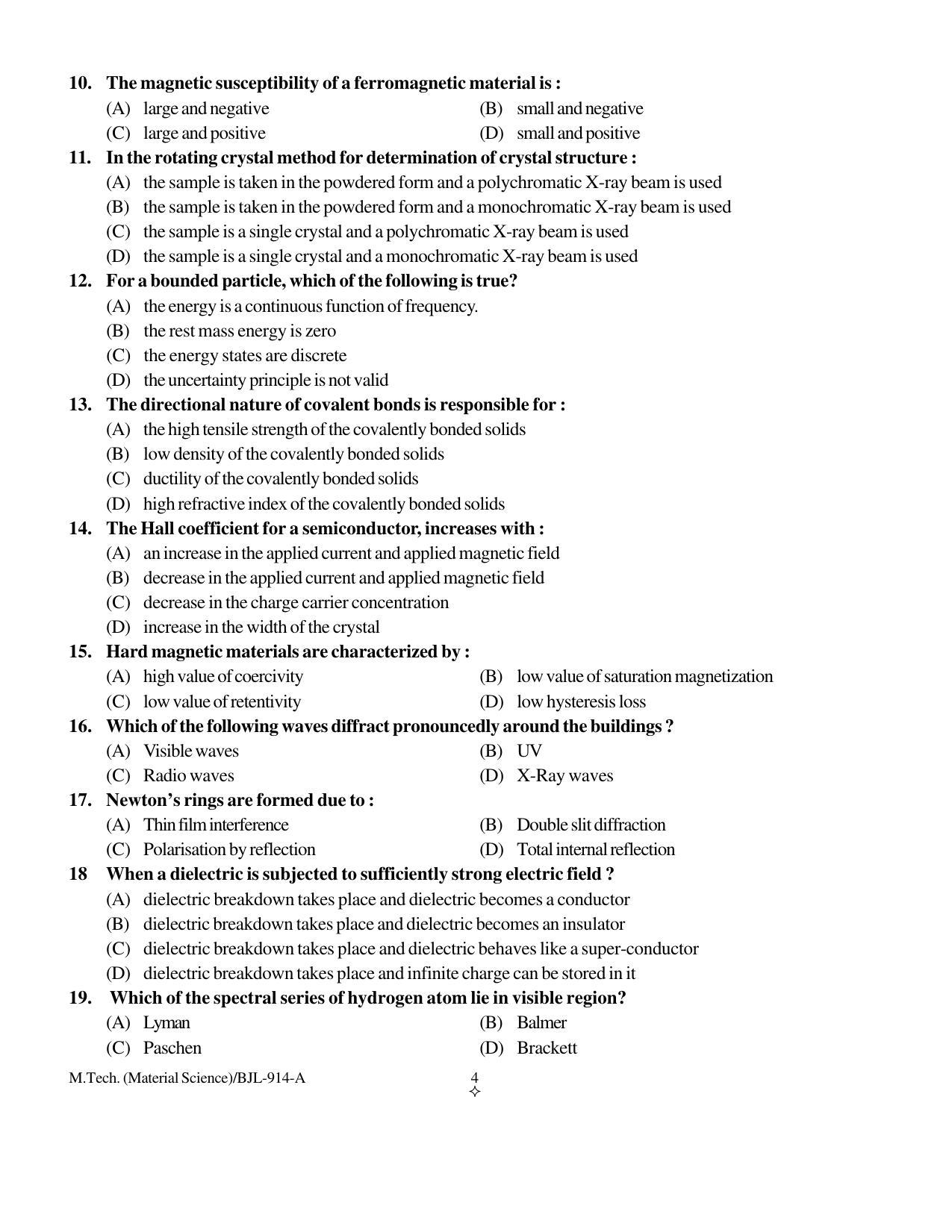 PU CET PG 2016 Question Paper Part I (SET A) - Page 125