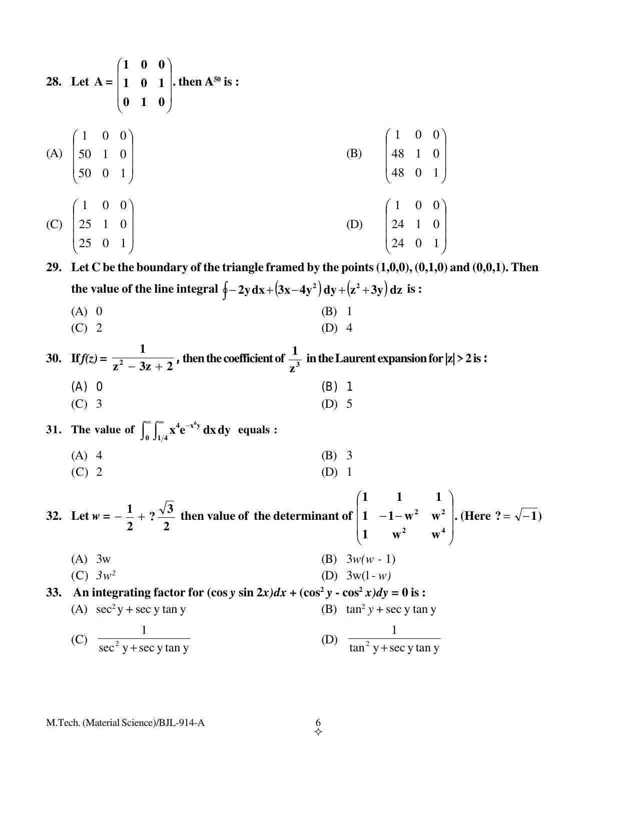 PU CET PG 2016 Question Paper Part I (SET A) - Page 127