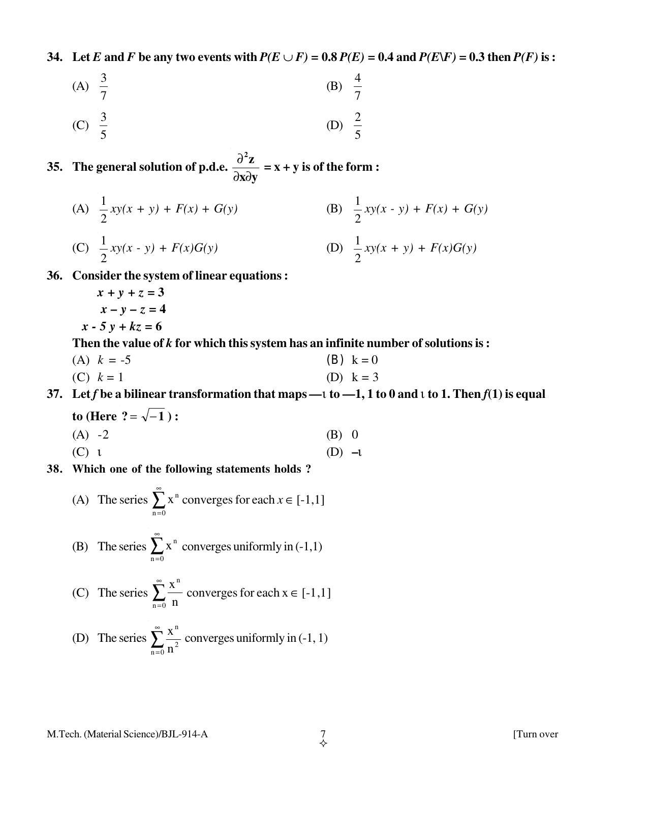 PU CET PG 2016 Question Paper Part I (SET A) - Page 128