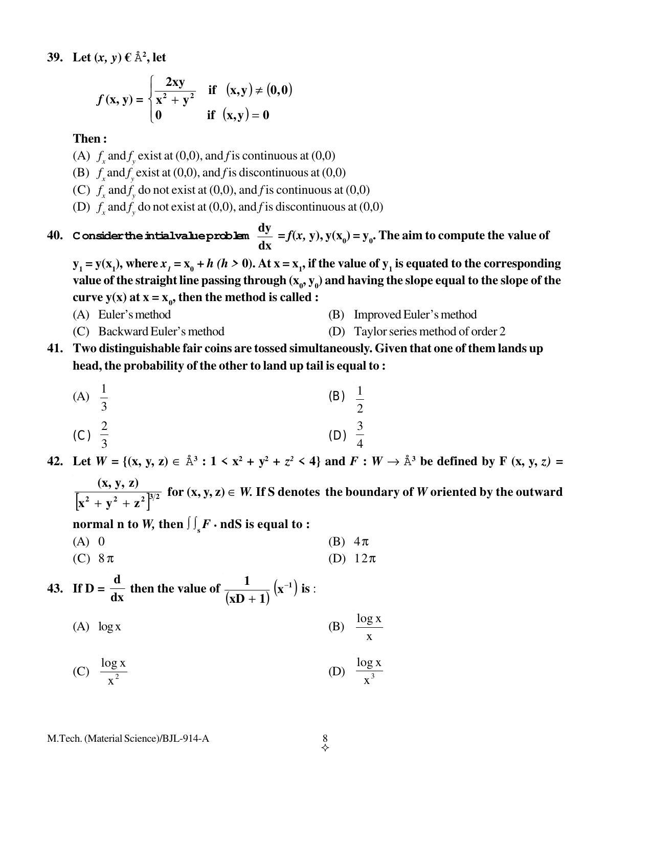 PU CET PG 2016 Question Paper Part I (SET A) - Page 129