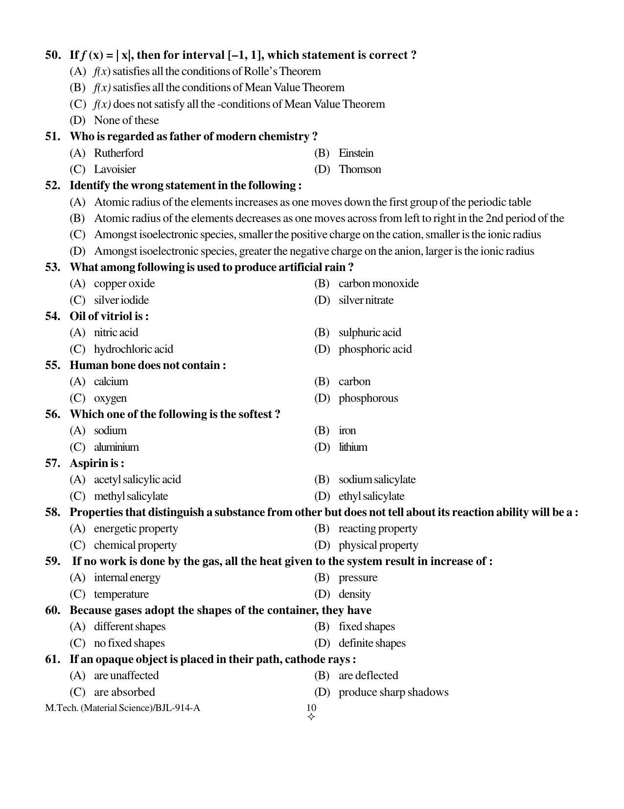 PU CET PG 2016 Question Paper Part I (SET A) - Page 131