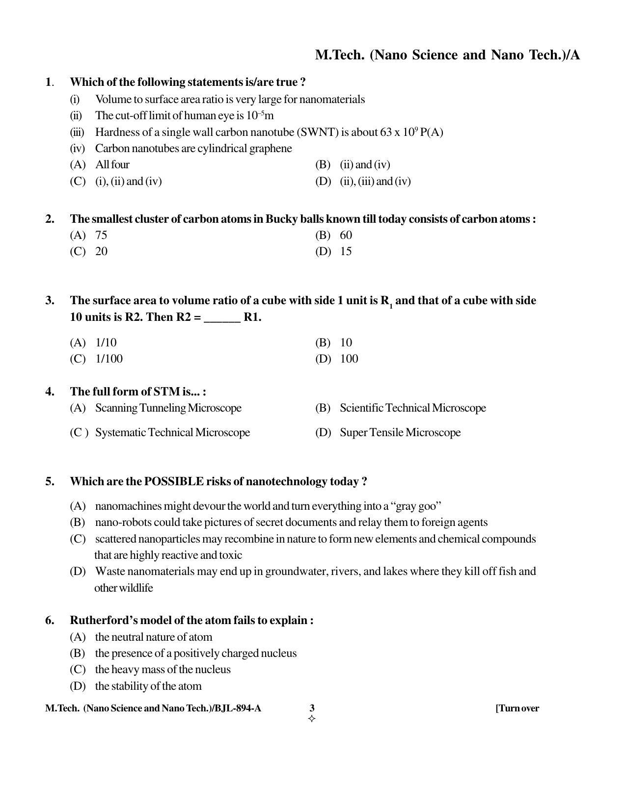 PU CET PG 2016 Question Paper Part I (SET A) - Page 135