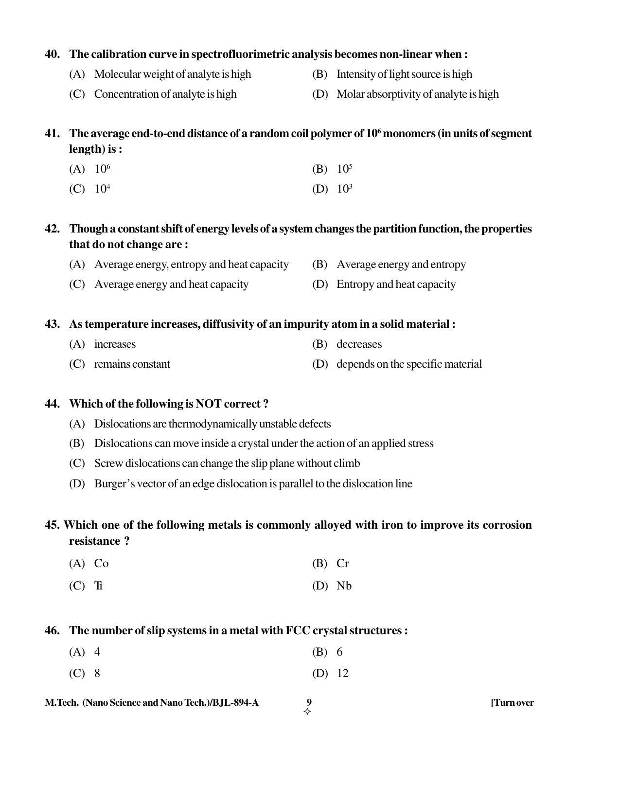 PU CET PG 2016 Question Paper Part I (SET A) - Page 141
