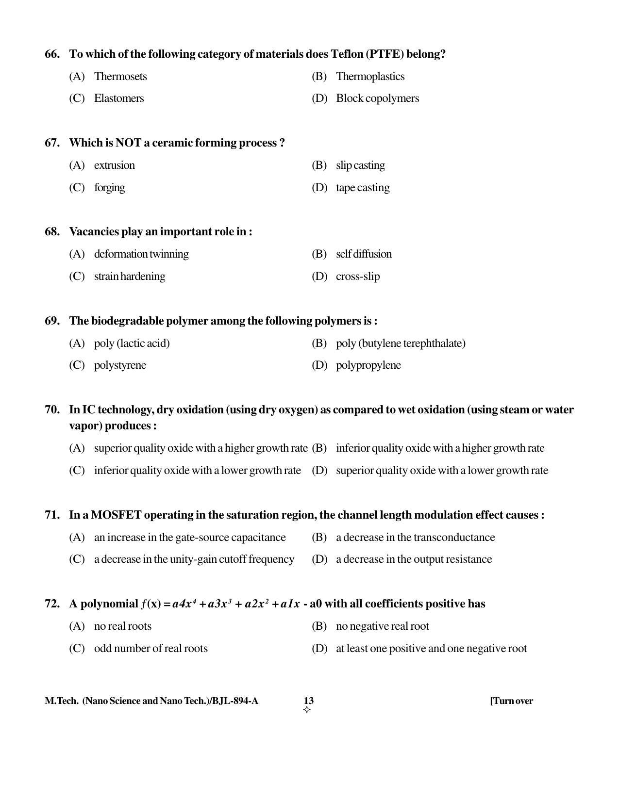 PU CET PG 2016 Question Paper Part I (SET A) - Page 145