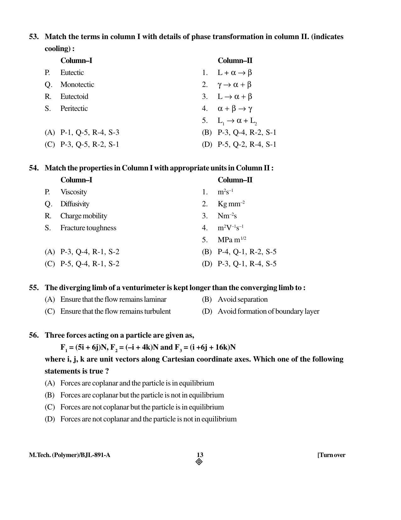 PU CET PG 2016 Question Paper Part I (SET A) - Page 160