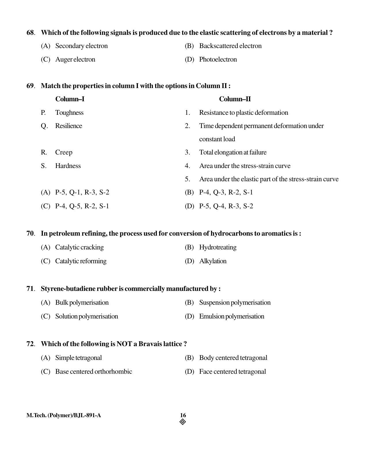 PU CET PG 2016 Question Paper Part I (SET A) - Page 163