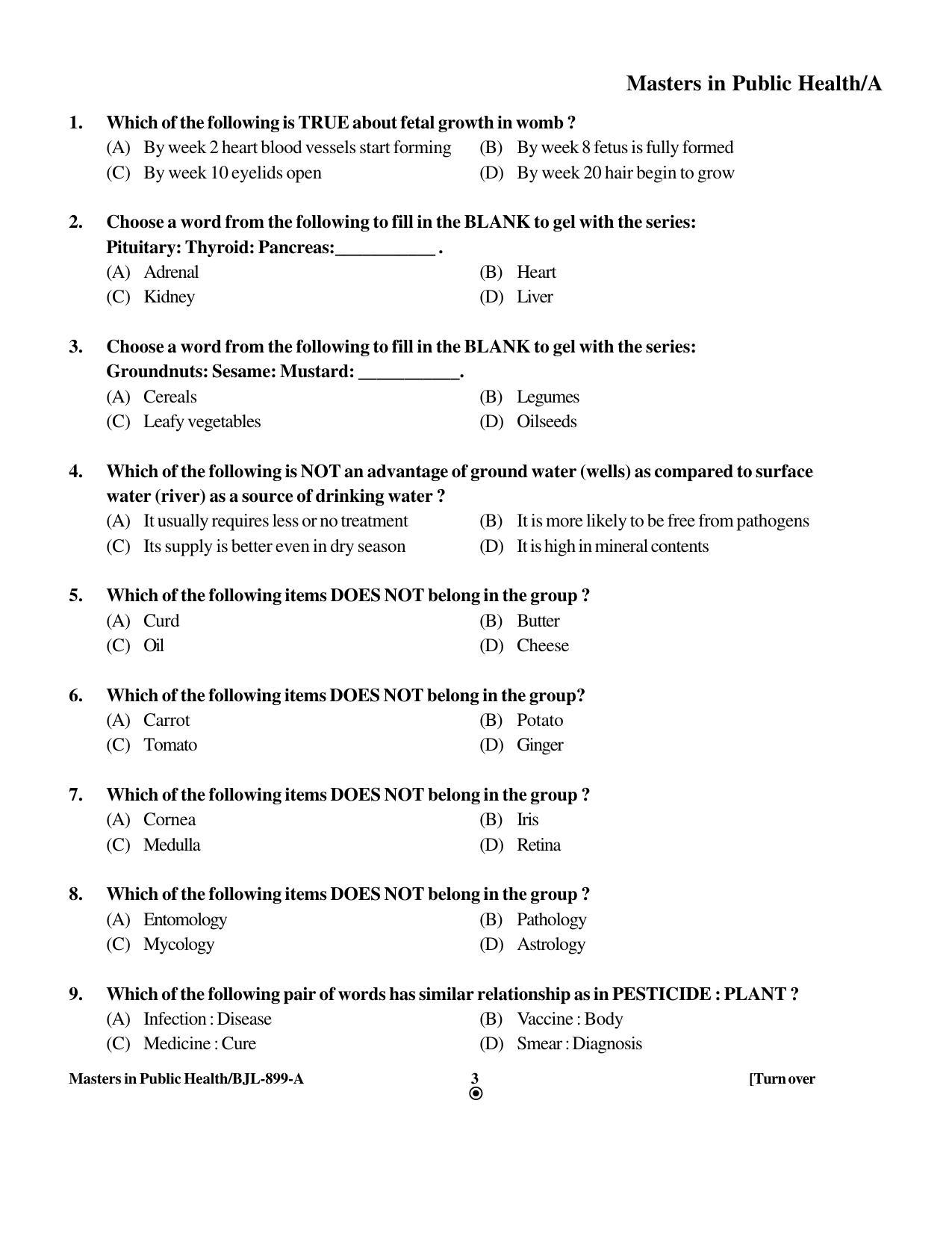 PU CET PG 2016 Question Paper Part I (SET A) - Page 170