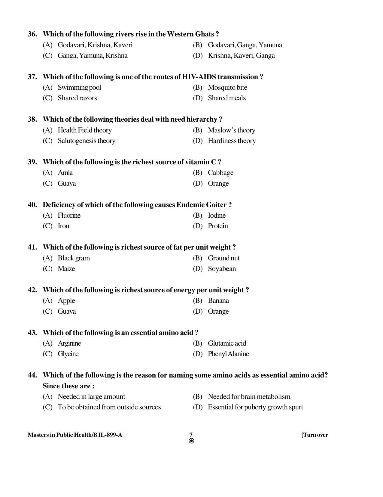 PU CET PG 2016 Question Paper Part I (SET A) - Page 174