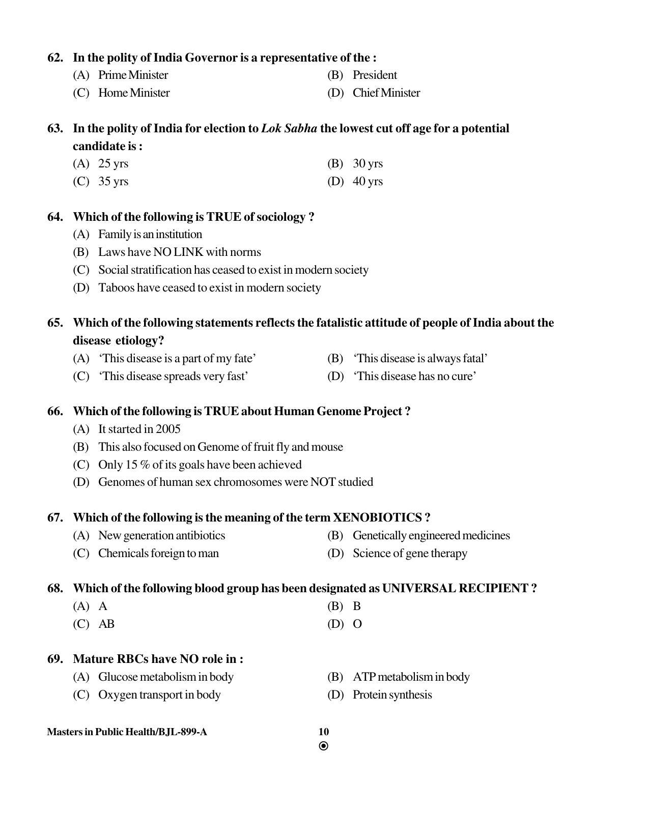PU CET PG 2016 Question Paper Part I (SET A) - Page 177