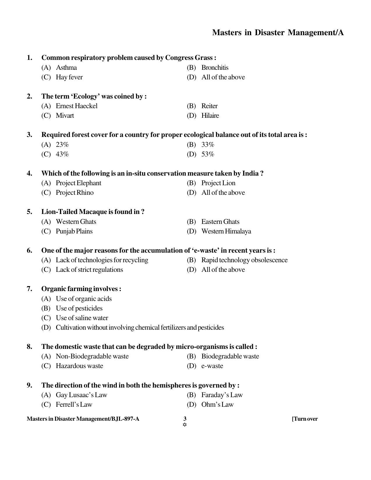 PU CET PG 2016 Question Paper Part I (SET A) - Page 181