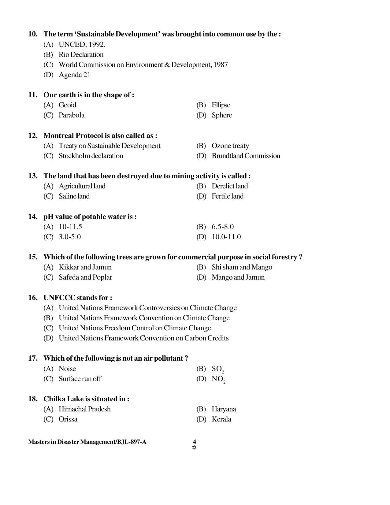 PU CET PG 2016 Question Paper Part I (SET A) - Page 182