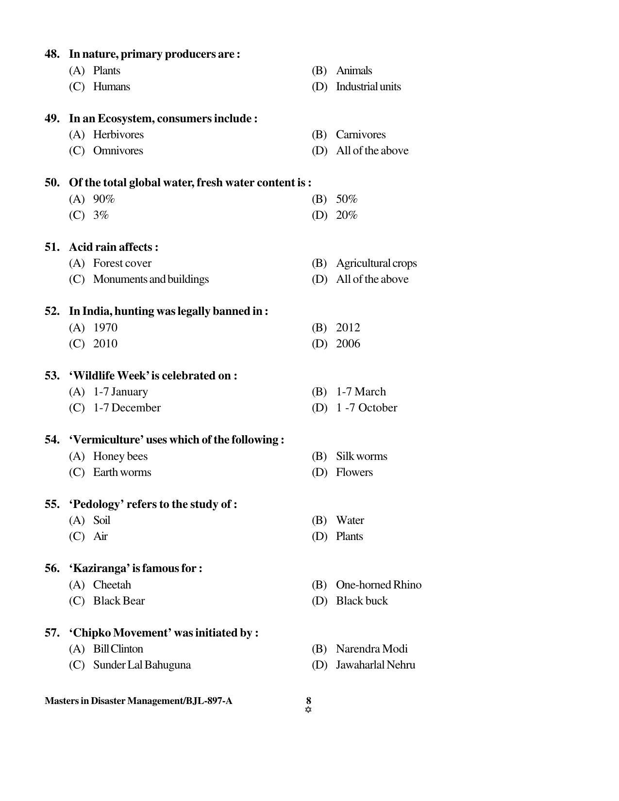 PU CET PG 2016 Question Paper Part I (SET A) - Page 186