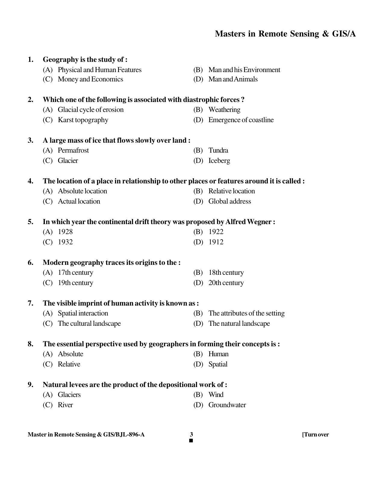 PU CET PG 2016 Question Paper Part I (SET A) - Page 192