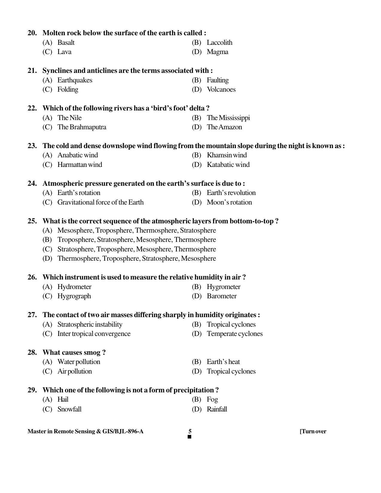 PU CET PG 2016 Question Paper Part I (SET A) - Page 194