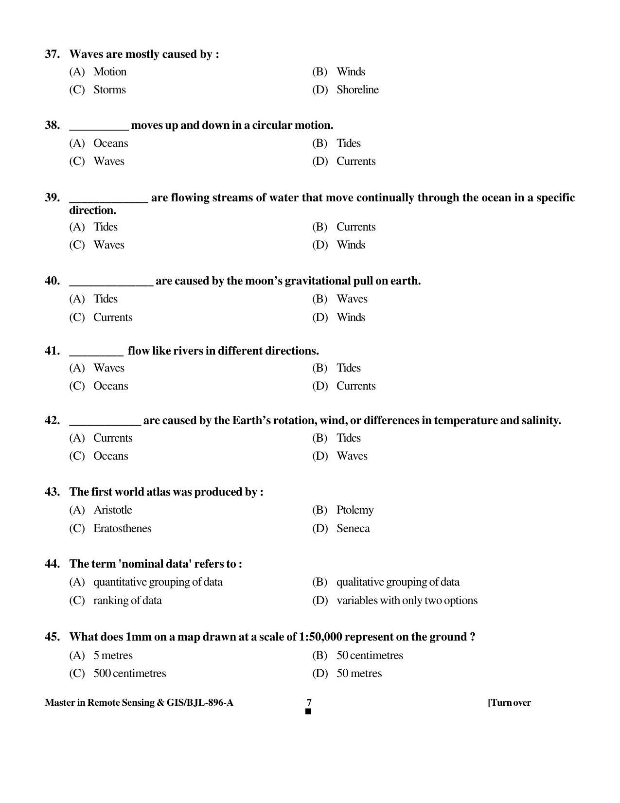 PU CET PG 2016 Question Paper Part I (SET A) - Page 196