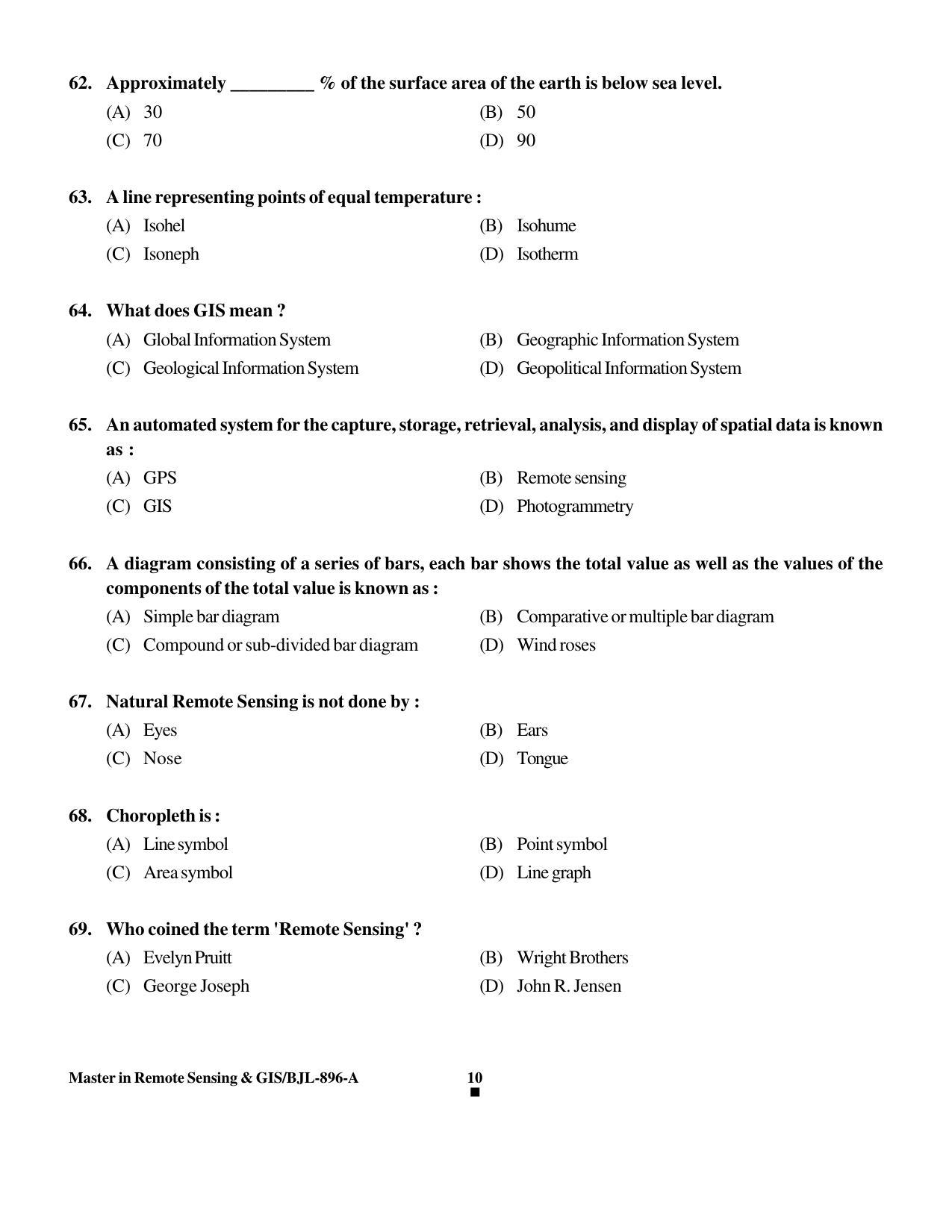 PU CET PG 2016 Question Paper Part I (SET A) - Page 199