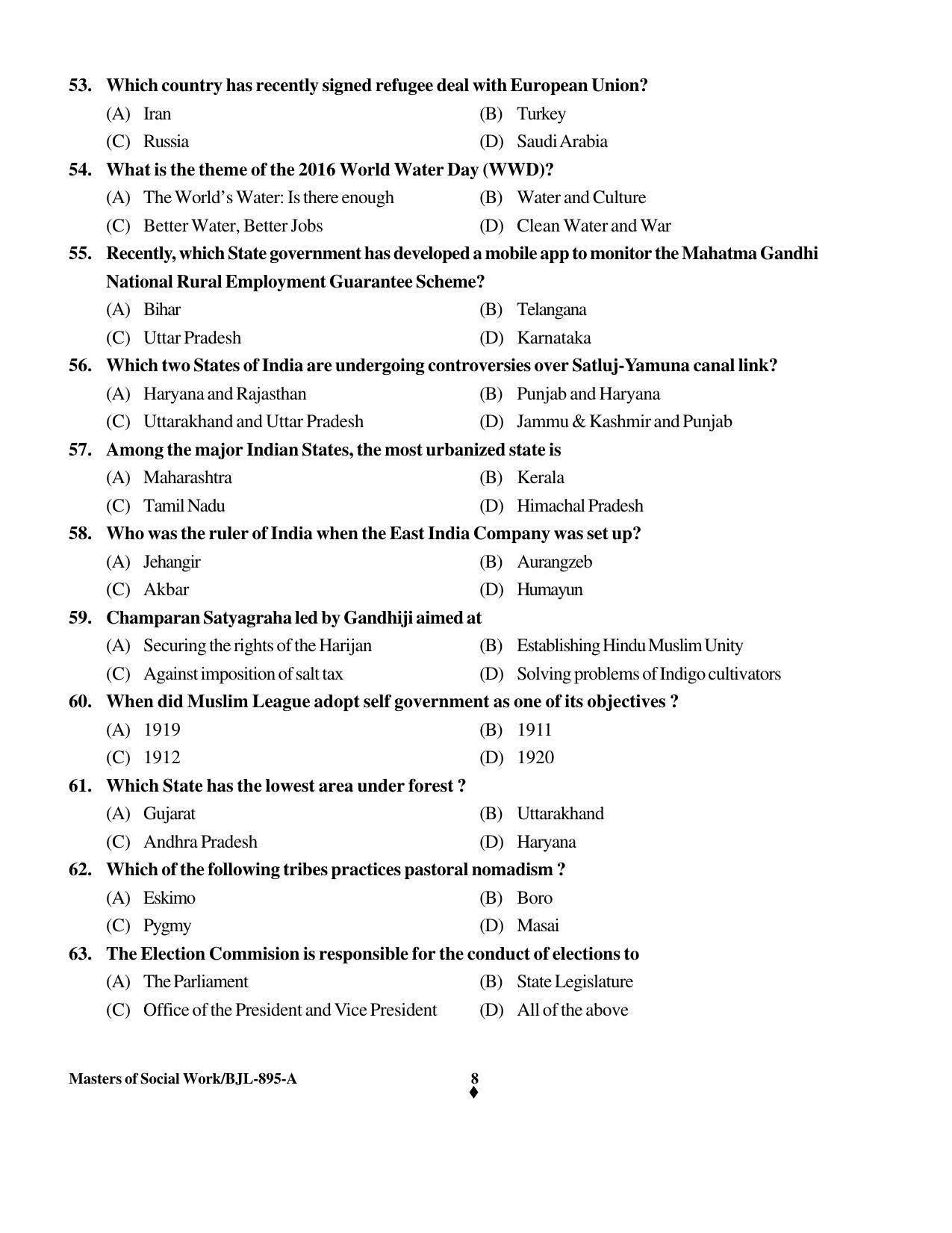 PU CET PG 2016 Question Paper Part I (SET A) - Page 209