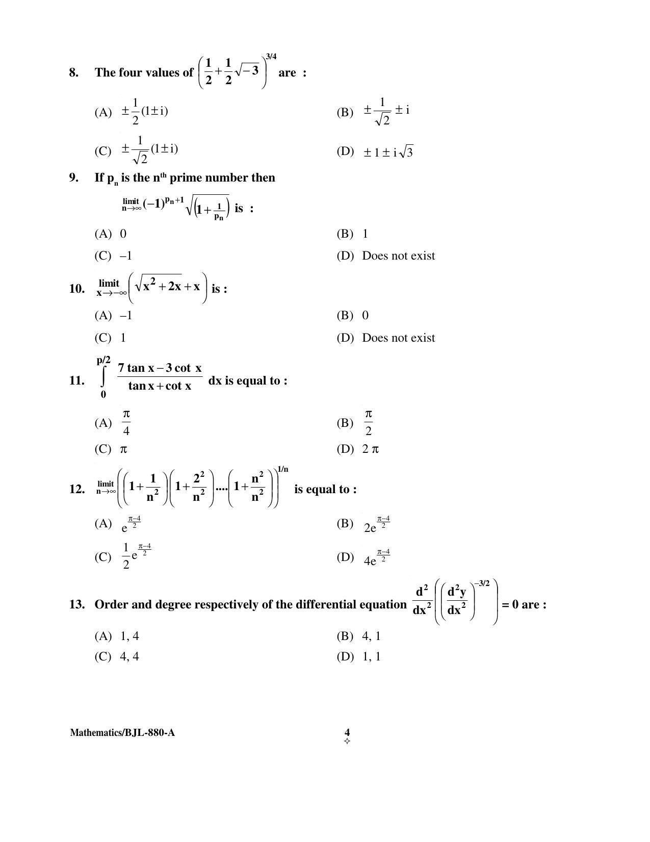 PU CET PG 2016 Question Paper Part I (SET A) - Page 217