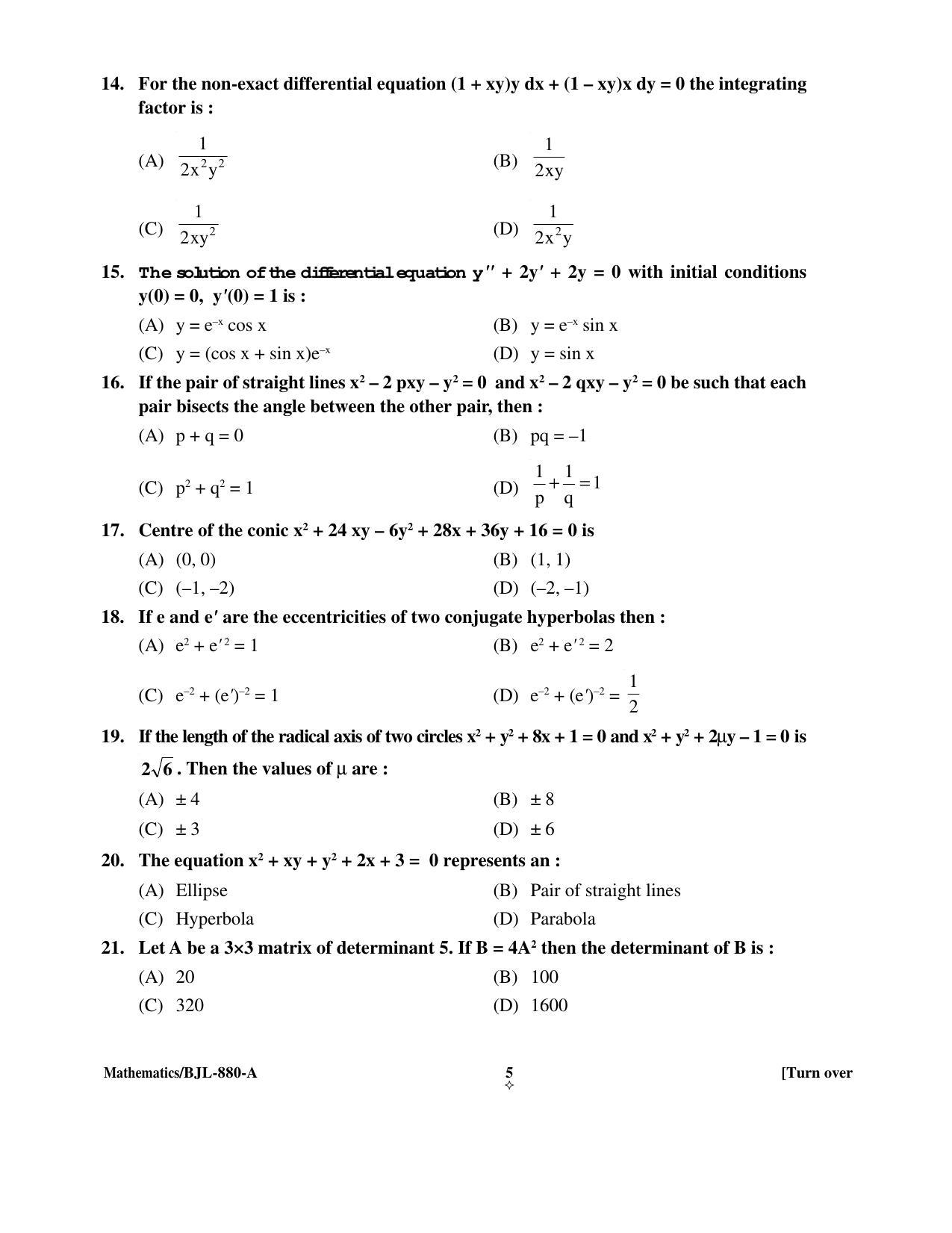 PU CET PG 2016 Question Paper Part I (SET A) - Page 218