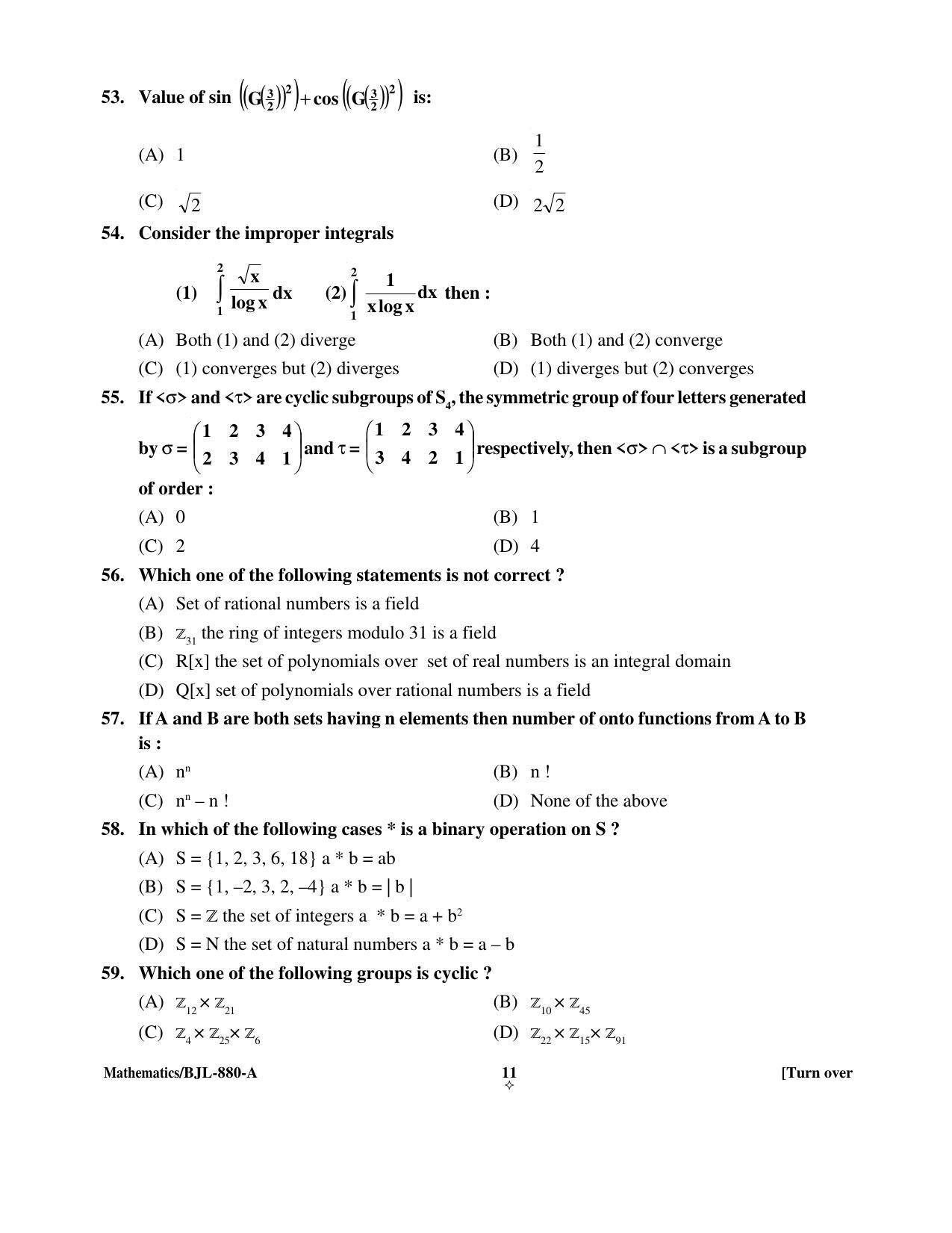 PU CET PG 2016 Question Paper Part I (SET A) - Page 224