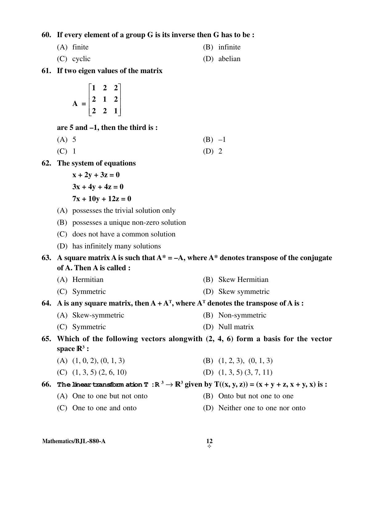 PU CET PG 2016 Question Paper Part I (SET A) - Page 225