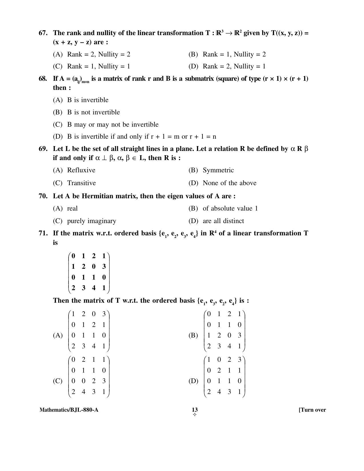 PU CET PG 2016 Question Paper Part I (SET A) - Page 226