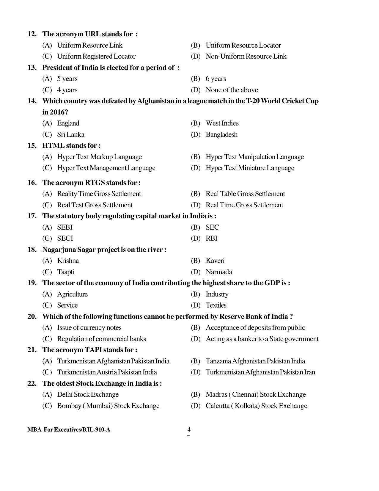 PU CET PG 2016 Question Paper Part I (SET A) - Page 233
