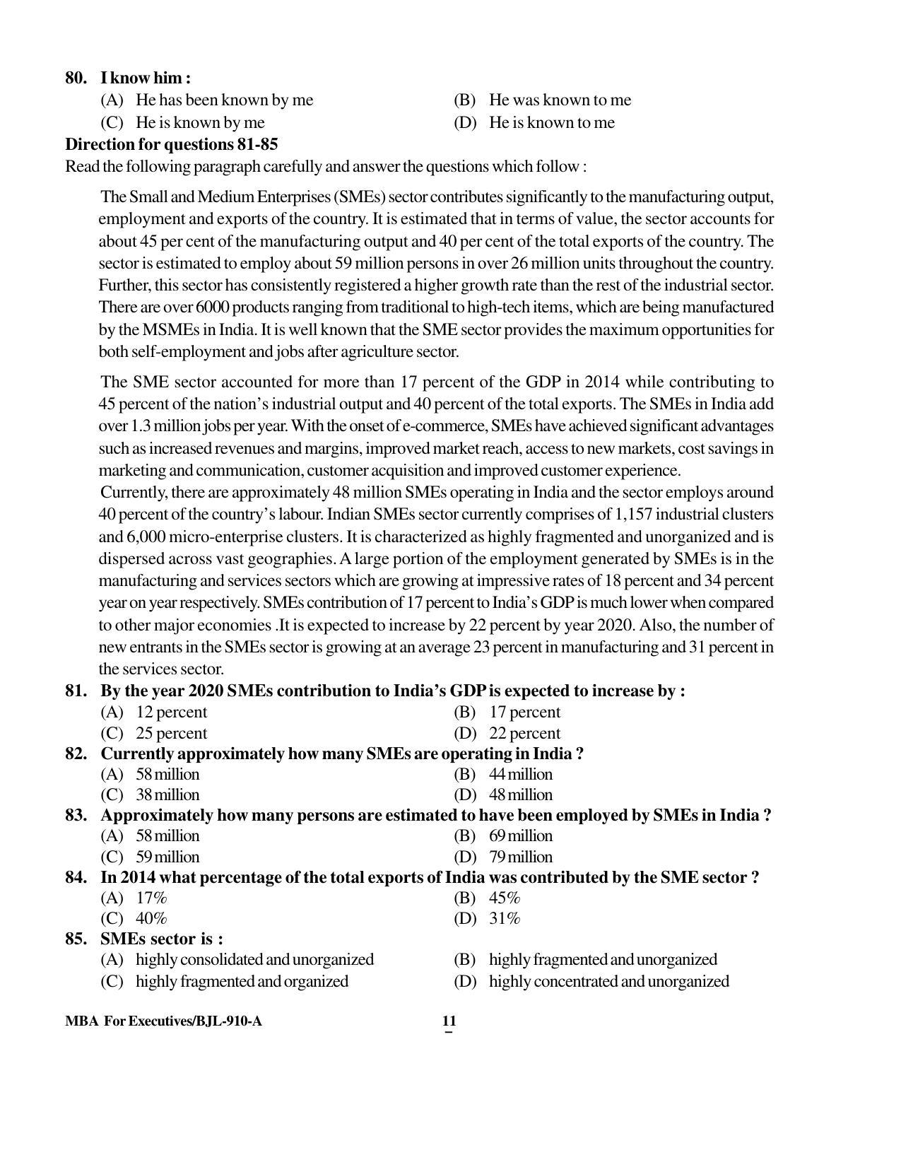PU CET PG 2016 Question Paper Part I (SET A) - Page 240