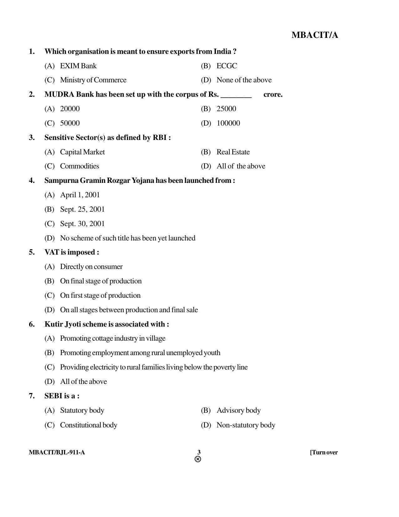 PU CET PG 2016 Question Paper Part I (SET A) - Page 244