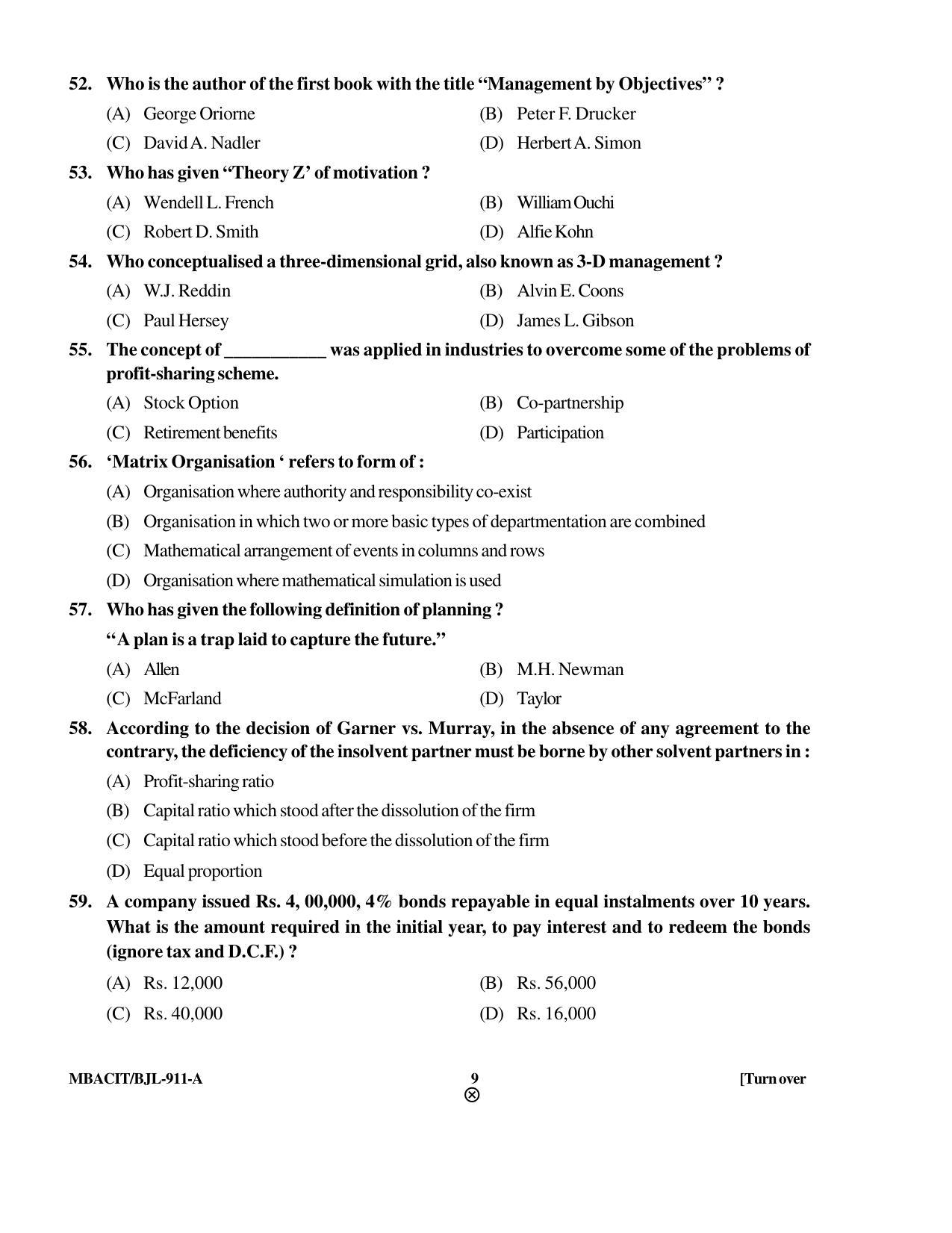 PU CET PG 2016 Question Paper Part I (SET A) - Page 250
