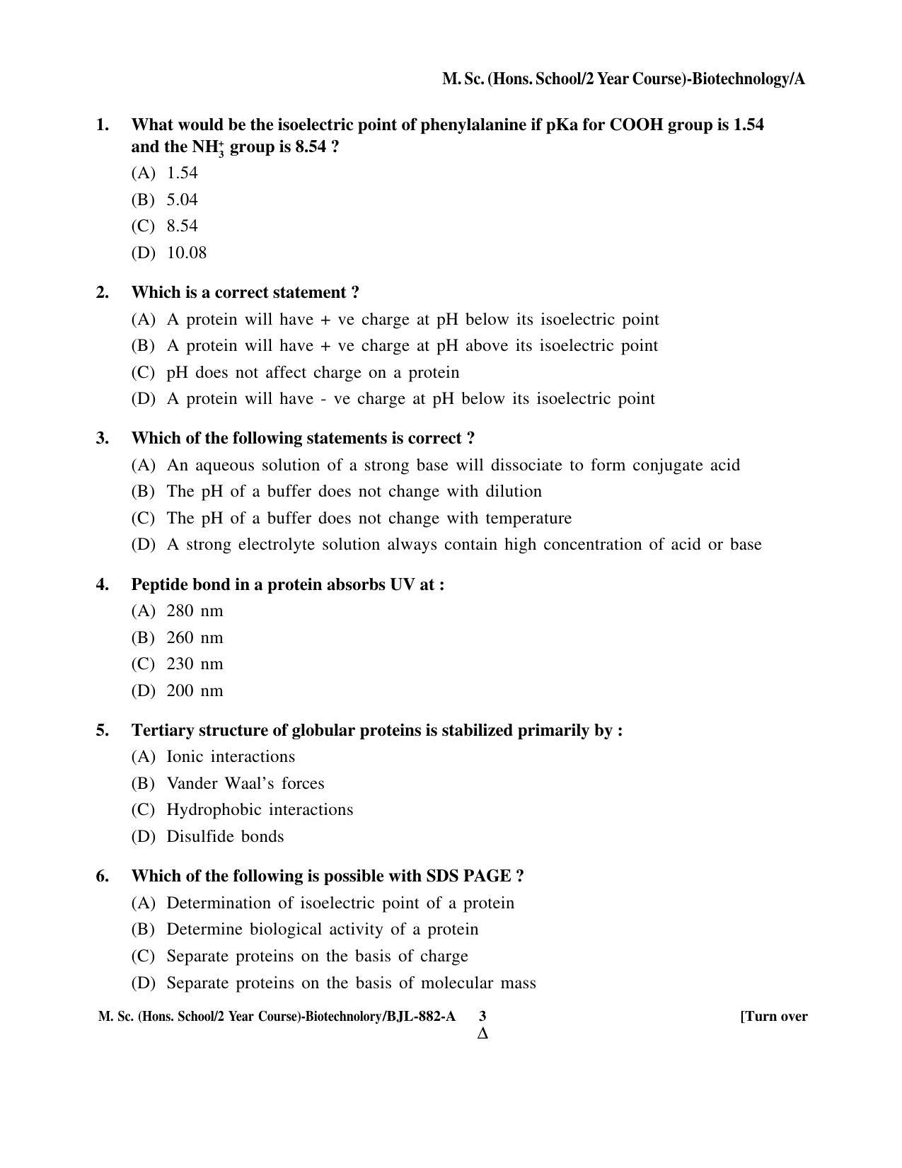 PU CET PG 2016 Question Paper Part I (SET A) - Page 256